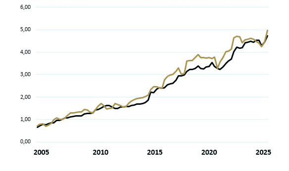 Aktienkurs / Net Asset Value seit der Gründung der Matador Partners Group AG in EUR